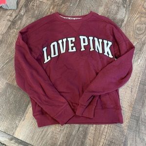VS PINK maroon LOVE PINK sweatshirt